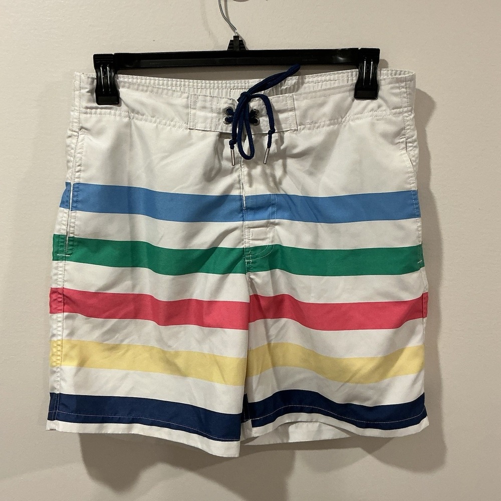 Southern Tide Lined Swim Trunks The Skipjack‎ Large Stretch Rainbow drawstring